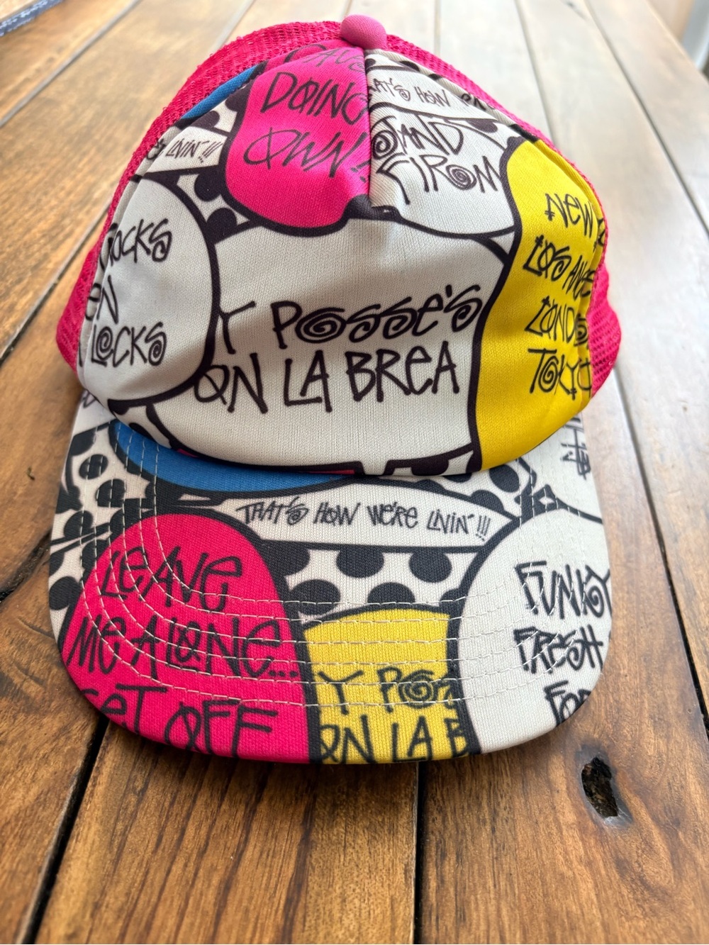 Stussy vintage Graffiti Bubble Trucker snap back Hat - Pink